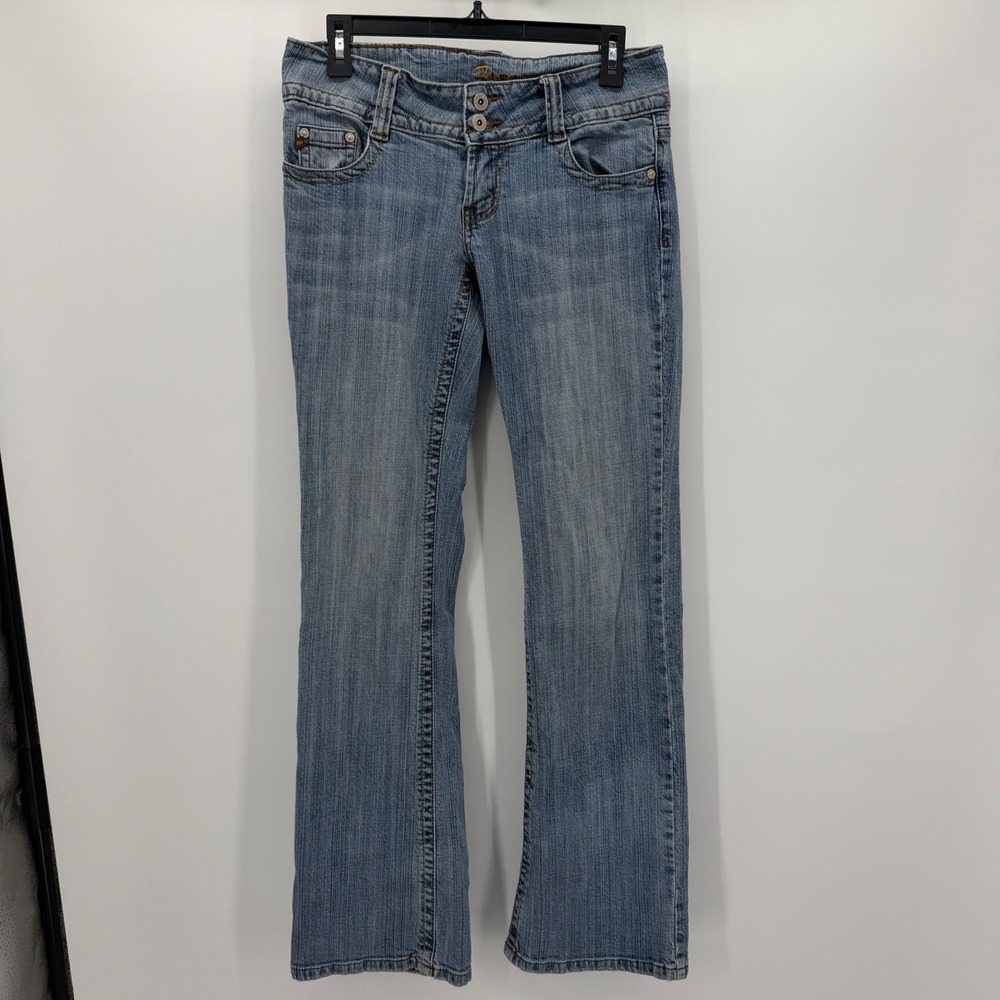 Vintage 2000s Forever 21 Flare Jeans Light Wash Double Button Low Rise Size 9/10